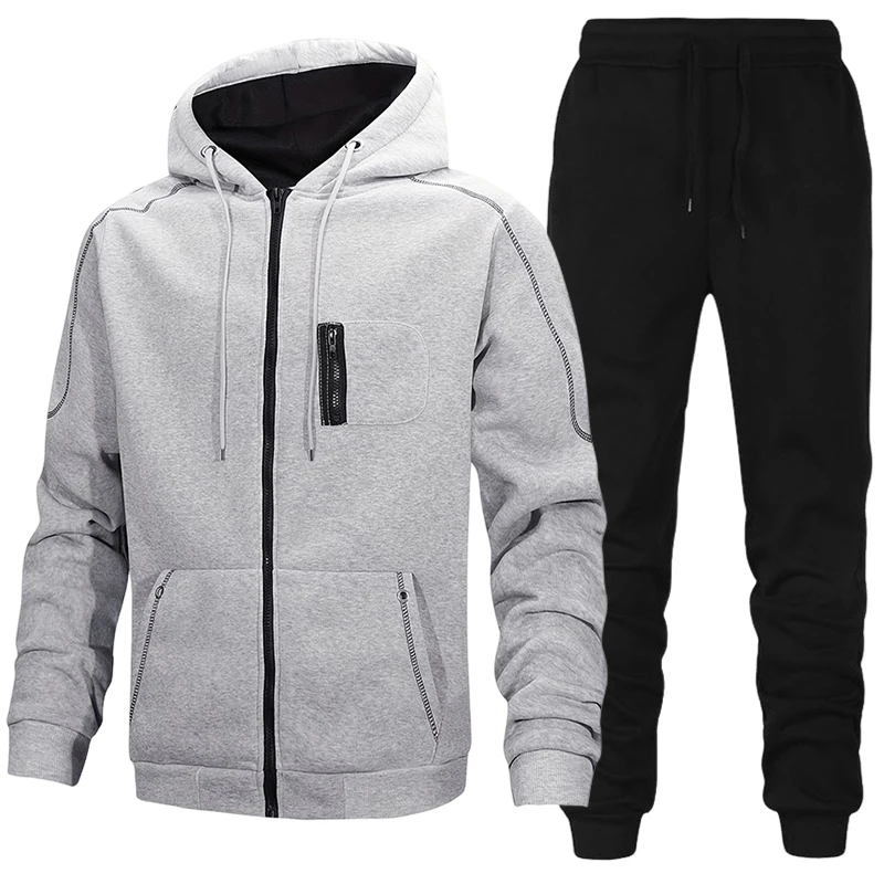 Winter Clothing Equipment - ชุดวอร์มแฟชั่นผู้ชาย เสื้อฮู้ดลำลอง เสื้อโค้ทสำหรับกิจกรรมกลางแจ้ง เสื้อผ้ากีฬา วิ่งจ๊อกกิ้ง ฤดูใบไม้ร่วง