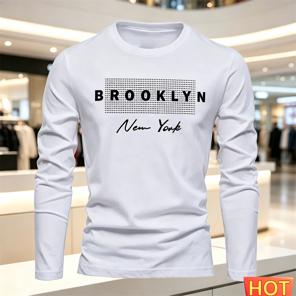 Winter Clothing Hoodie - เสื้อยืดแขนยาวลำลองสำหรับผู้ชายผ้าคอตตอน สวมใส่สบาย รุ่นใหม่สำหรับฤดูใบไม้ร่วงและฤดูหนาว เสื้อยืดอเนกประสงค์ ลายตัวอักษร เสื้อฮู้ดดี้ทรงหลวมสำหรับผู้ชาย