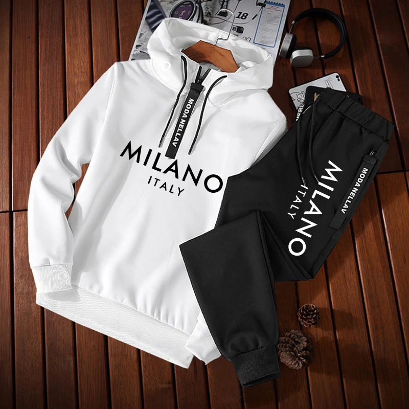 Winter Clothing Hoodie - ชุดวอร์มแฟชั่นผู้ชาย เสื้อฮู้ดซิปครึ่งตัว สไตล์ลำลอง สำหรับกีฬาและวิ่งจ็อกกิ้งกลางแจ้ง เสื้อผ้าผู้ชาย คุณภาพดี