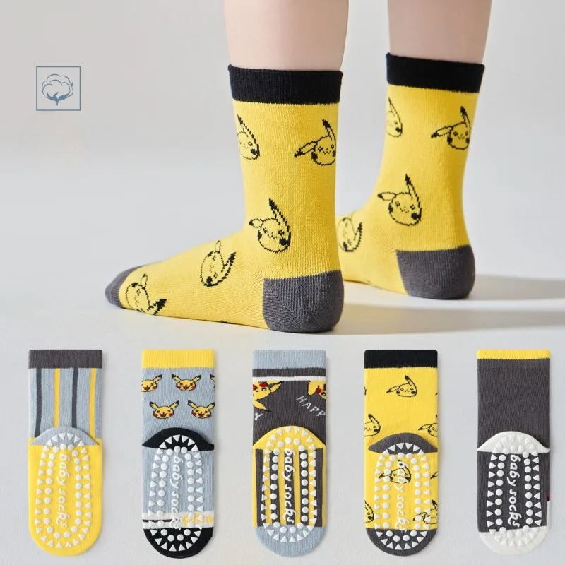 Winter Clothing For Kids - ถุงเท้าเด็ก 5 คู่ ลายการ์ตูนอนิเมะ สำหรับเด็กเล็ก ถุงเท้ากันลื่นสำหรับเด็กผู้หญิงและเด็กผู้ชาย