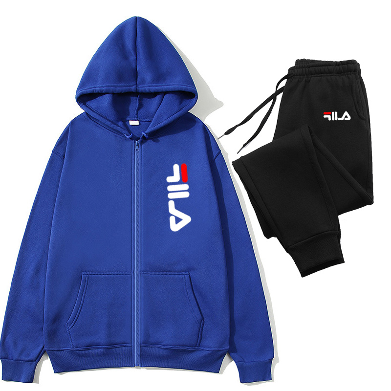 Winter Clothing Equipment - ชุดวอร์มผู้ชาย 2 ชิ้น เสื้อแจ็คเก็ตคาร์ดิแกนแบบมีซิปพร้อมกางเกงขายาวลายทาง แฟชั่นฤดูใบไม้ร่วง สำหรับวิ่ง