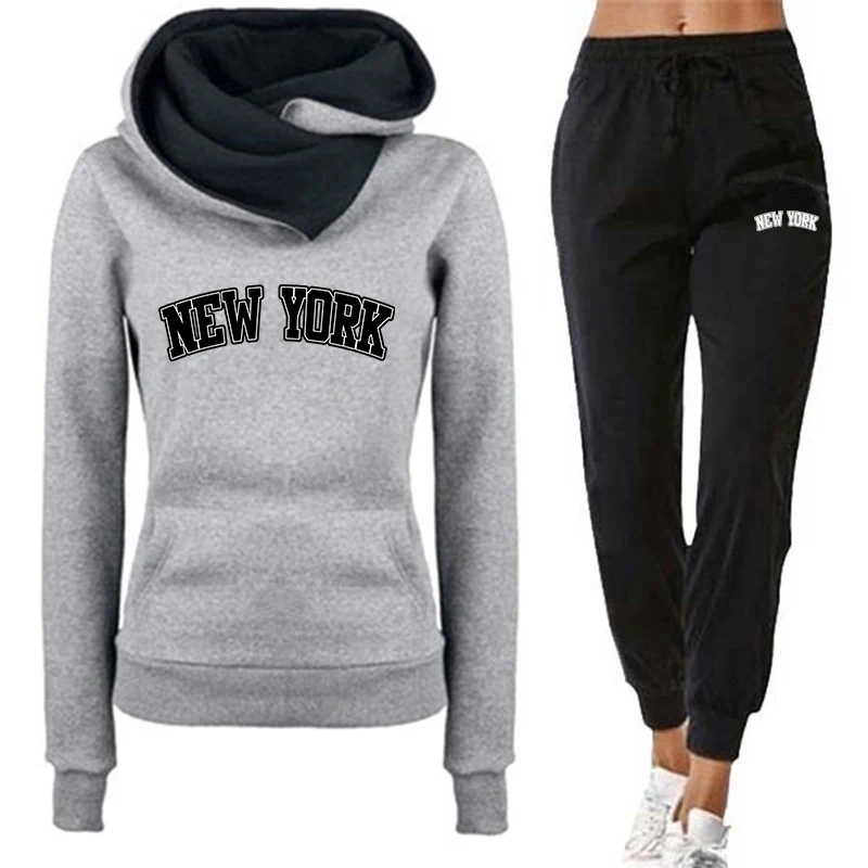 Winter Clothing New York - ชุดฮู้ดดี้ผู้หญิงสำหรับฤดูใบไม้ร่วงและฤดูหนาว ลายพิมพ์นิวยอร์ก เสื้อสเวตเชิ้ตลำลองสำหรับใส่ในชีวิตประจำวัน เสื้อผ้ากีฬาสำหรับกิจกรรมกลางแจ้งและวิ่งจ๊อกกิ้ง ชุดกีฬา 2026