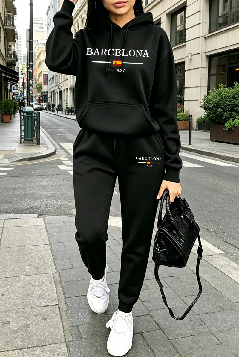 Winter Clothing Hoodie - ชุดวอร์มแฟชั่นผู้หญิง พิมพ์ลาย เสื้อฮู้ดลำลอง เสื้อสเวตเชิ้ตสำหรับกิจกรรมกลางแจ้ง เสื้อผ้ากีฬา วิ่งจ๊อกกิ้ง