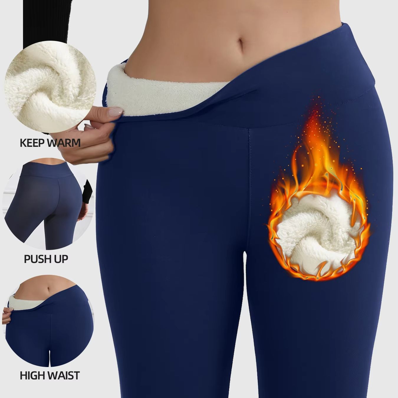 Winter Clothing Europe - เลกกิ้งกำมะหยี่สำหรับผู้หญิง ฤดูใบไม้ร่วง ฤดูหนาว กางเกงเลกกิ้งบุขนกำมะหยี่สีพื้น ป้องกันความหนาวเย็น เลกกิ้งยืดหยุ่น