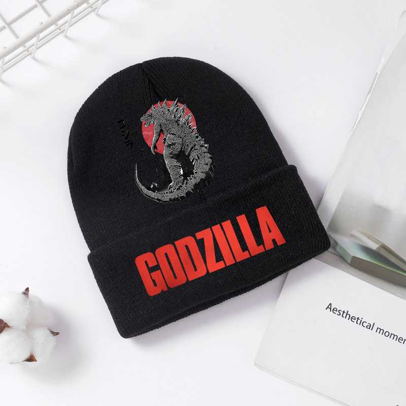 Winter Clothing For Kids - Godzilla ถักหมวกฤดูหนาวฤดูใบไม้ผลิ Cool Men เด็กหมวกอะนิเมะพิมพ์ Brimless