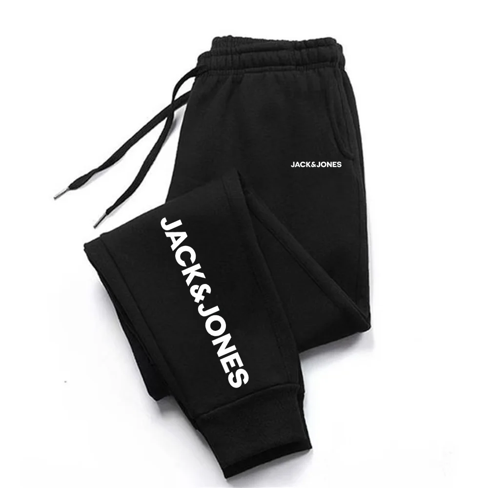 Winter Clothing Jack And Jones - กางเกงวอร์มผู้ชาย กางเกงจ็อกเกอร์ กางเกงวอร์มขายาว สำหรับฤดูใบไม้ผลิและฤดูใบไม้ร่วง กางเกงผ้าฟลีซ เสื้อผ้าผู้ชาย