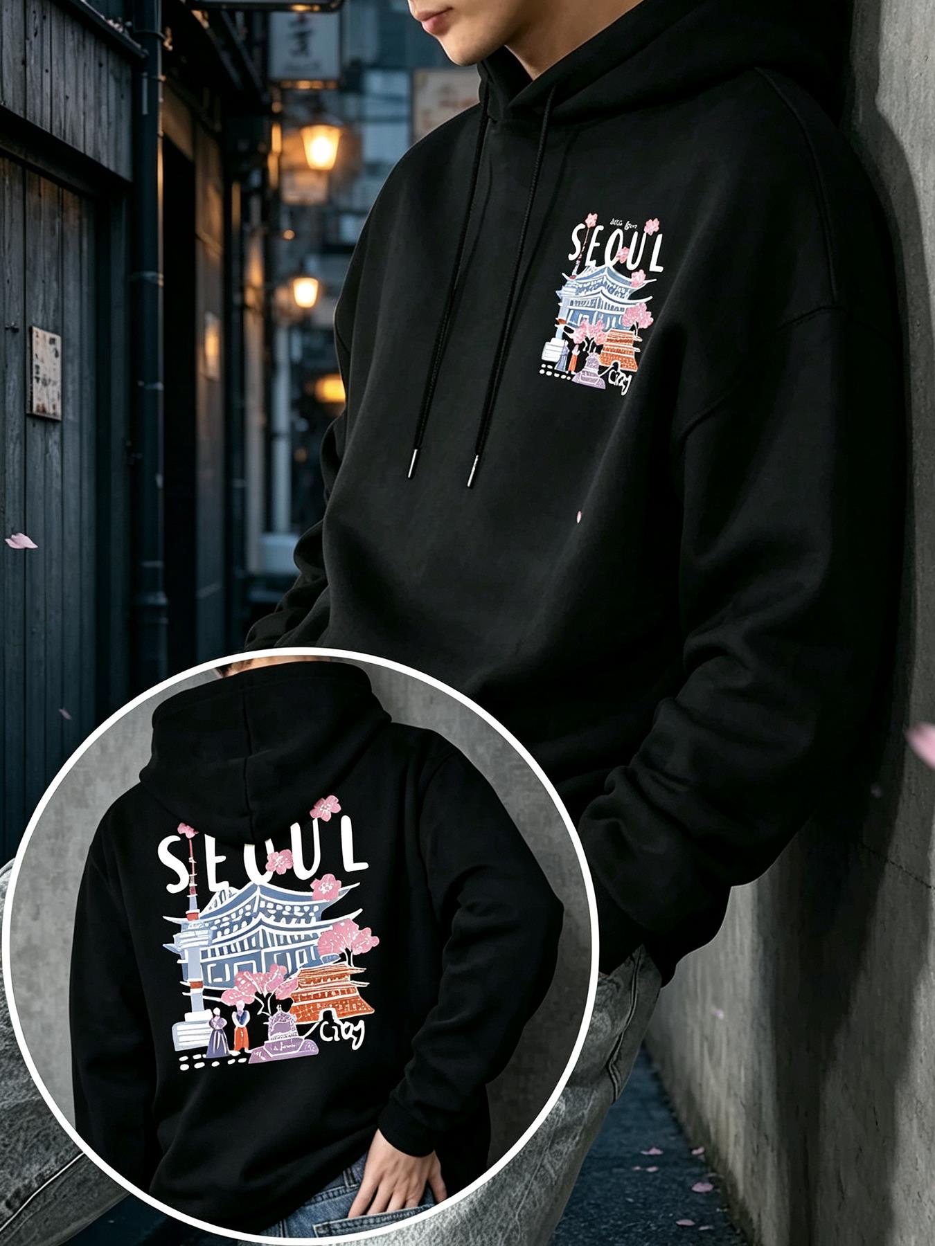 สวัสดีจากโซล เสื้อฮู้ดพิมพ์ลาย - Winter Clothing English บทวิจารณ์และราคา
