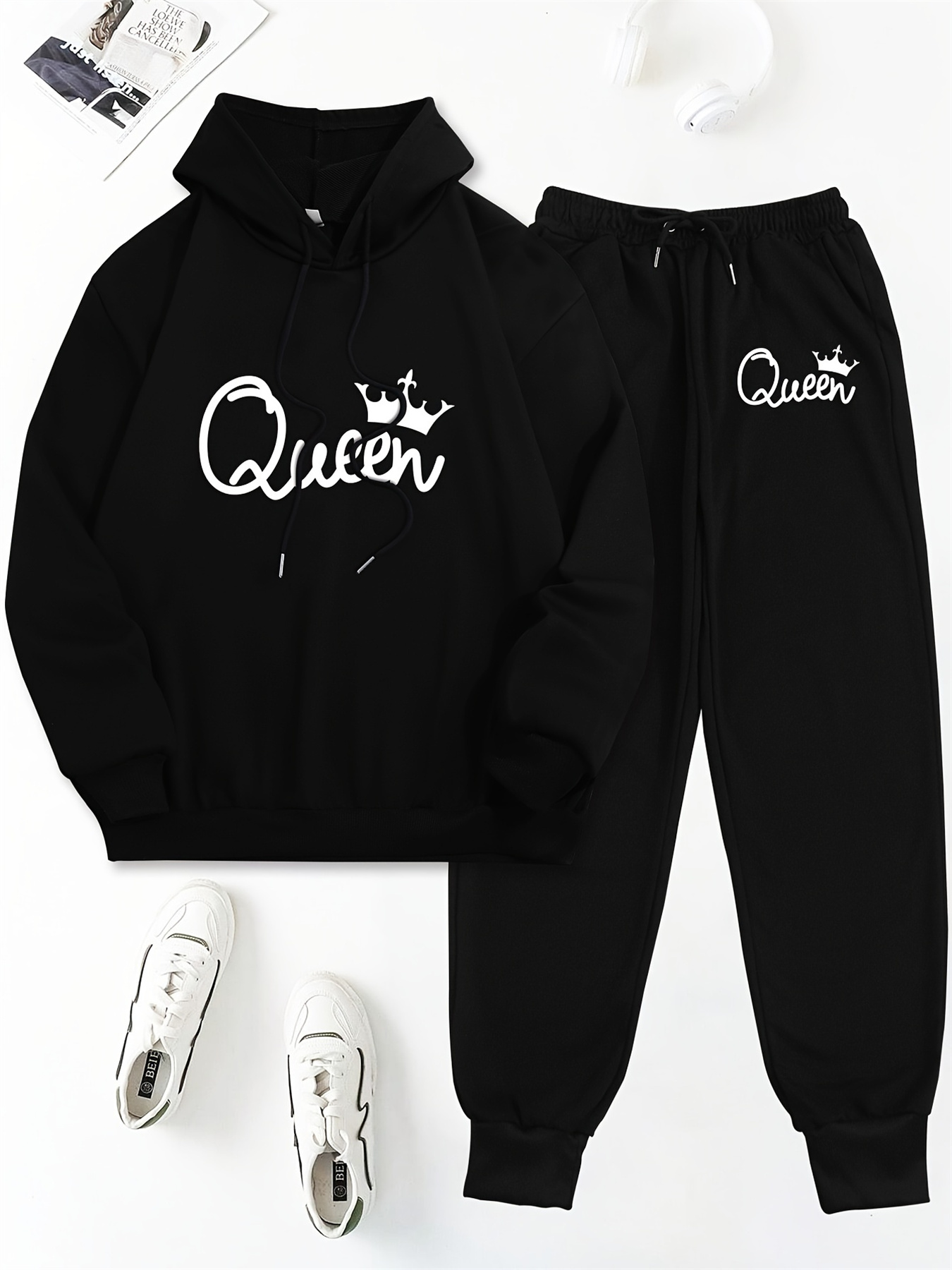 ชุดเสื้อฮู้ด+กางเกงกีฬาสำหรับผ - Winter Clothing Hoodie บทวิจารณ์และราคา