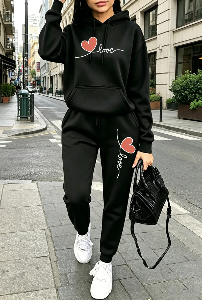 ชุดวอร์มผู้หญิงลายพิมพ์ลำลอง แ - Winter Clothing Hoodie บทวิจารณ์และราคา