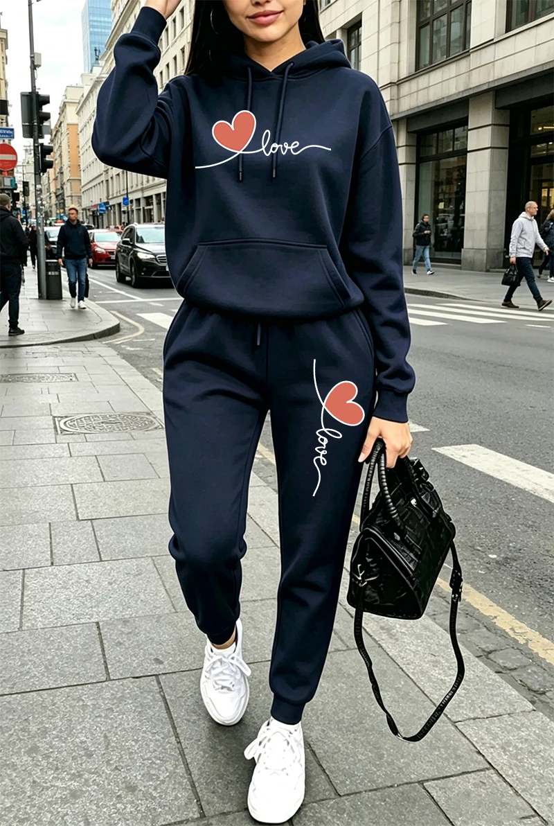 ชุดวอร์มผู้หญิงลายพิมพ์ลำลอง แ - Winter Clothing Hoodie บทวิจารณ์และราคา